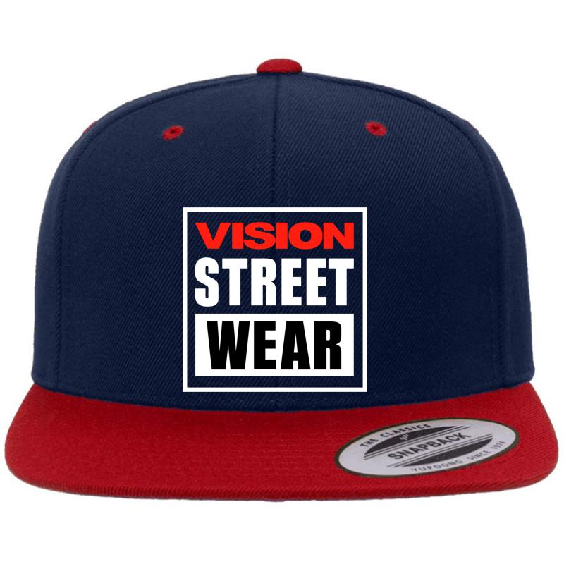 Vision Street Wear Premium Flat Bill Snapback Cap  Navy