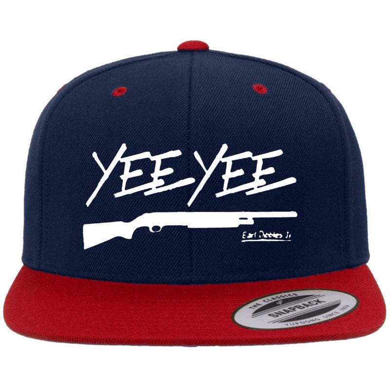 Yee Yee Gun Premium Flat Bill Snapback Cap  Navy