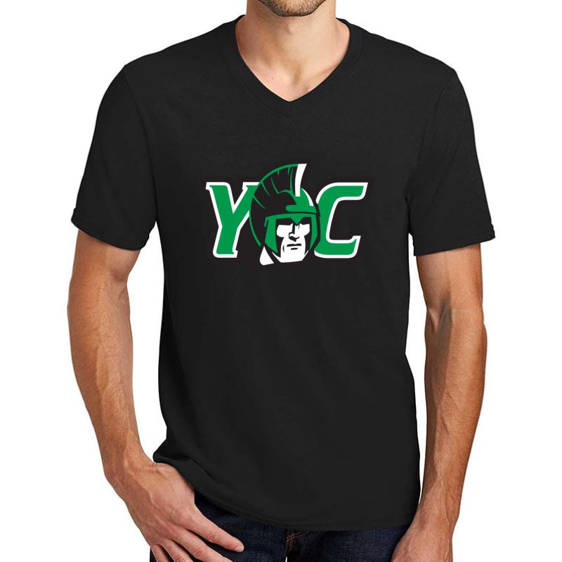 York College Spartans Unisex V-Neck T-Shirt Men Black