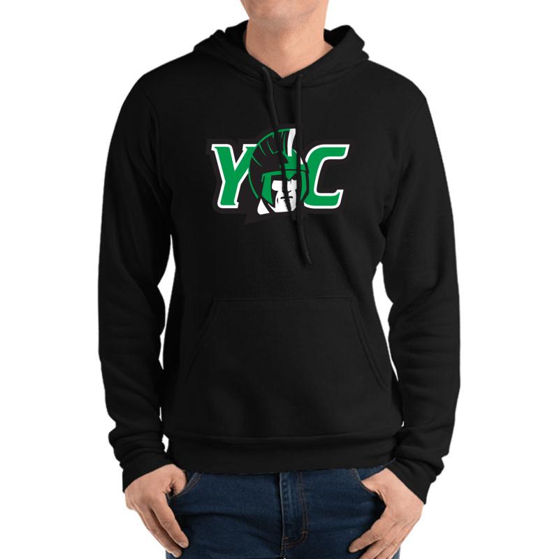 York College Spartans Unisex Hooded Sweatshirt Men Black