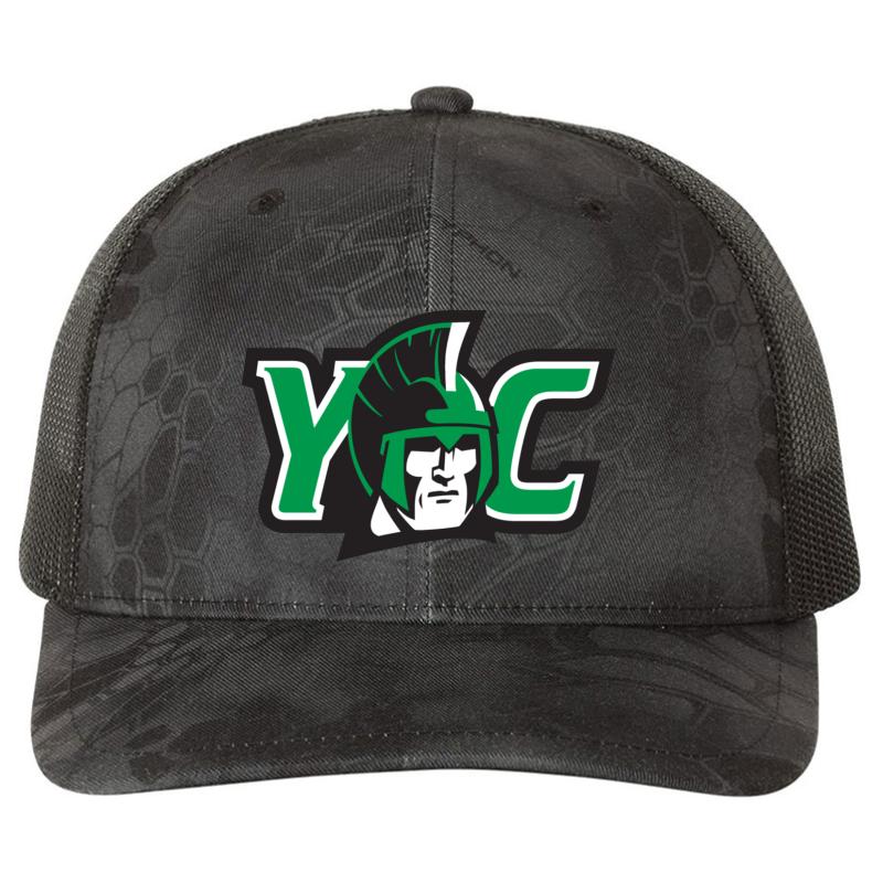 York College Spartans Richardson Premium Trucker Snapback Cap  Kryptek Typhon Black