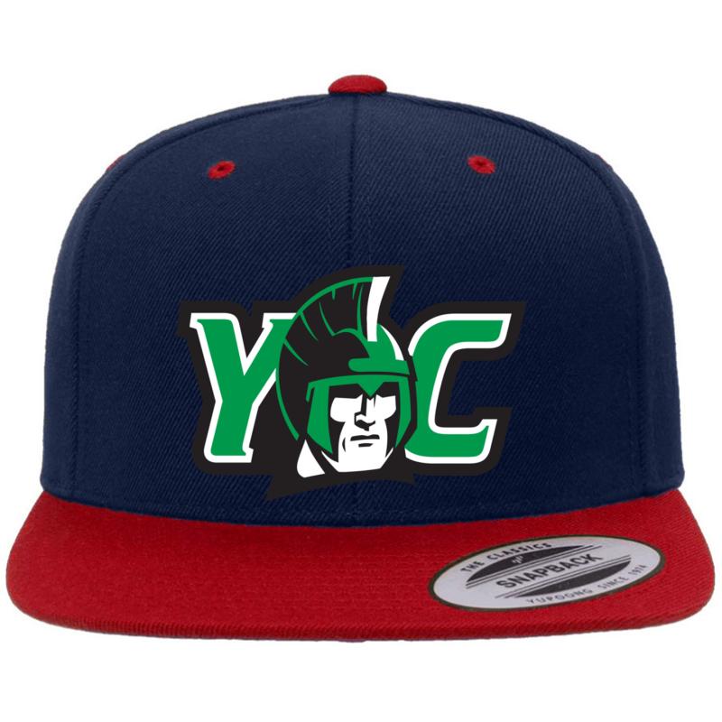 York College Spartans Premium Flat Bill Snapback Cap  Navy