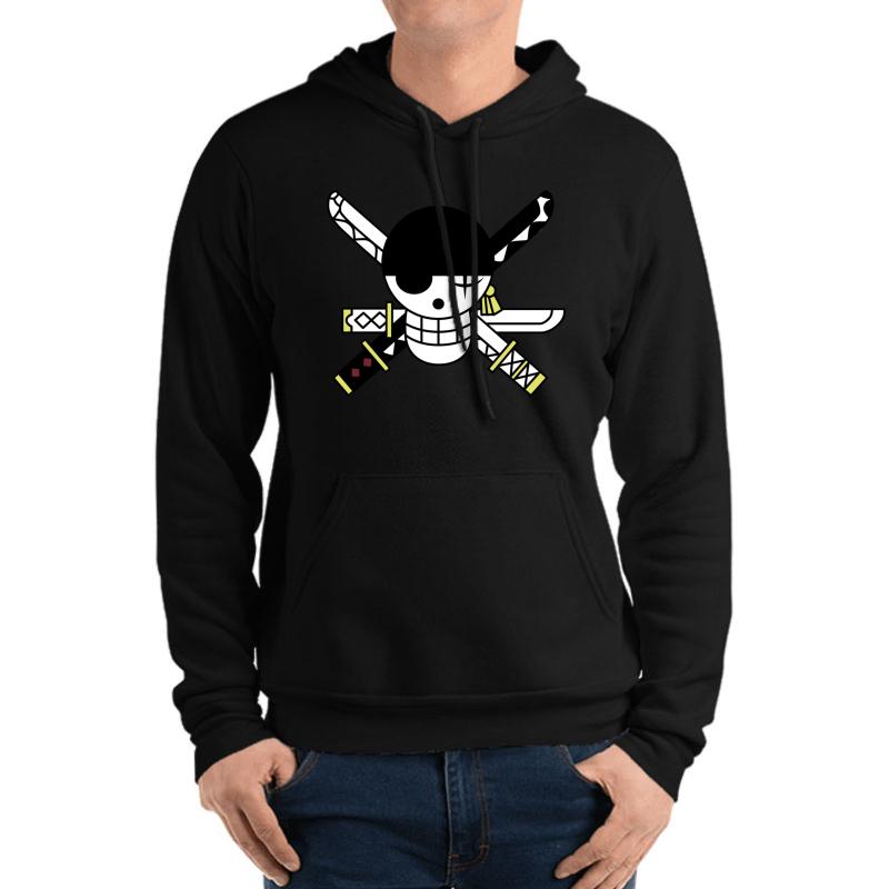 Zoro Jolly Roger Unisex Hooded Sweatshirt Men Black