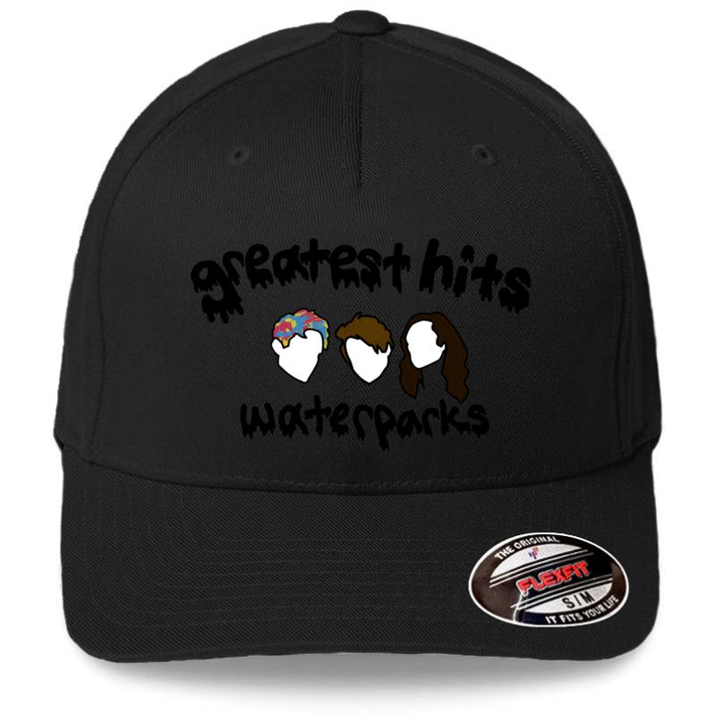 Waterparks Greatest Hits Art Flexfit Baseball Cap  Black