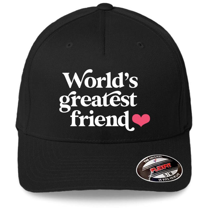 World's Greatest Friend Flexfit Baseball Cap  Black