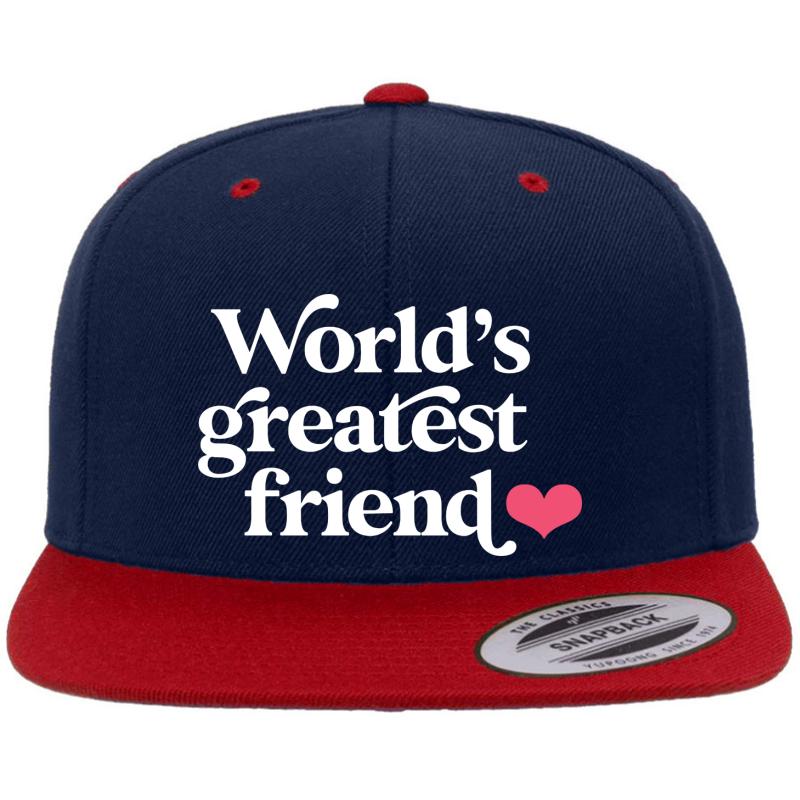 World's Greatest Friend Premium Flat Bill Snapback Cap  Navy