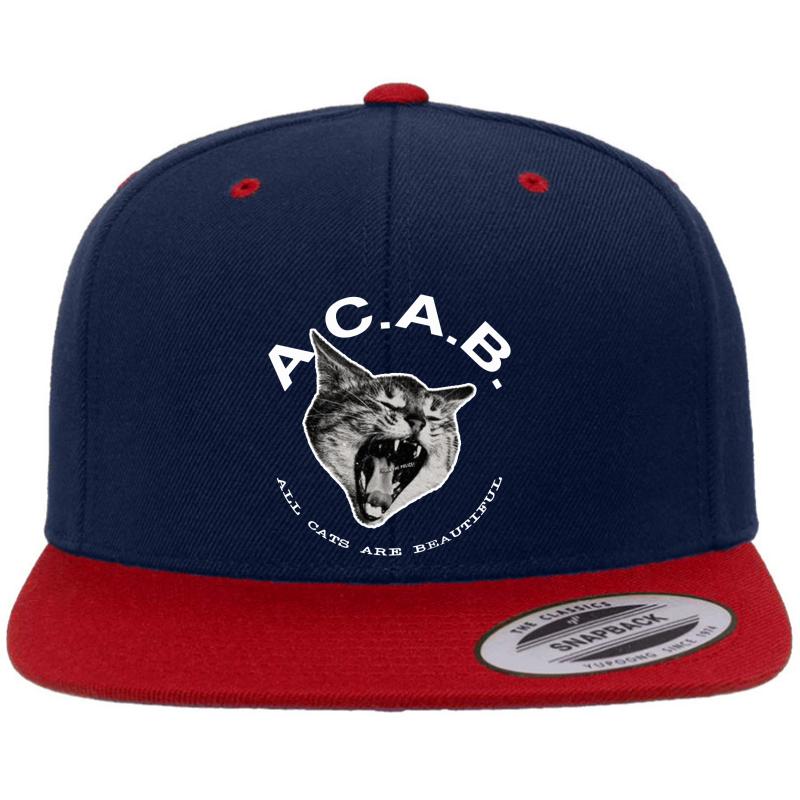 Acab - All Cats Are Beautiful Premium Flat Bill Snapback Cap  Navy