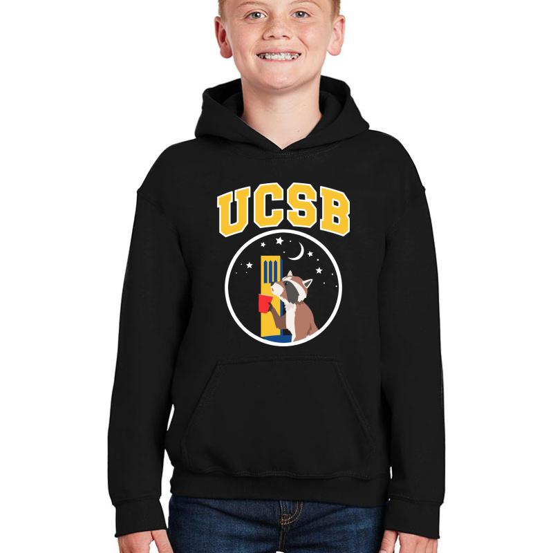 Ucsb Raccoon Youth Hooded Sweatshirt Boy Black