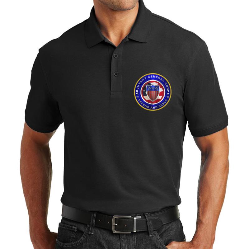 Adjutant General Corps Unisex Polo Jersey Sport Shirt Men Black