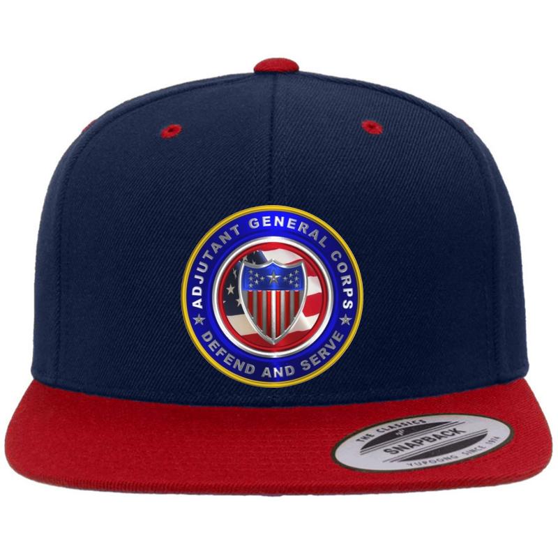 Adjutant General Corps Premium Flat Bill Snapback Cap  Navy