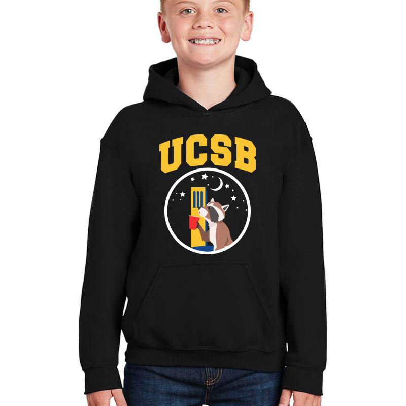 Ucsb Raccoon Navy  Youth Hooded Sweatshirt Boy Black