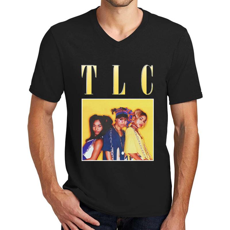 Vintage Tlc Friend Team 90S Hip Hop Unisex V-Neck T-Shirt Men Black