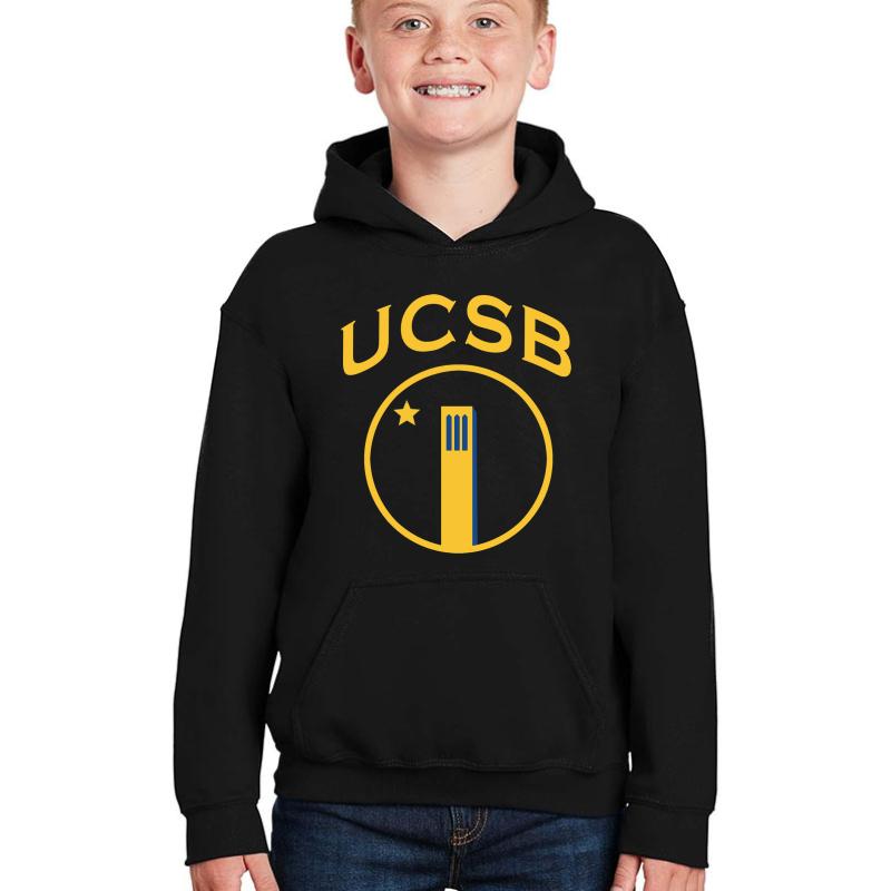 Ucsb Golden State Storke Tower Youth Hooded Sweatshirt Boy Black