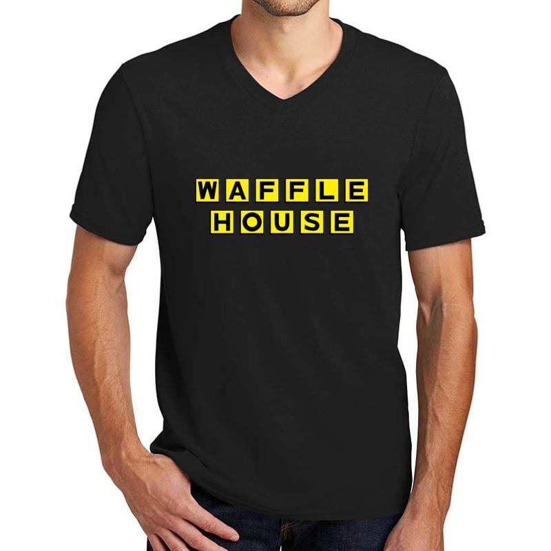 Waffle House Unisex V-Neck T-Shirt Men Black