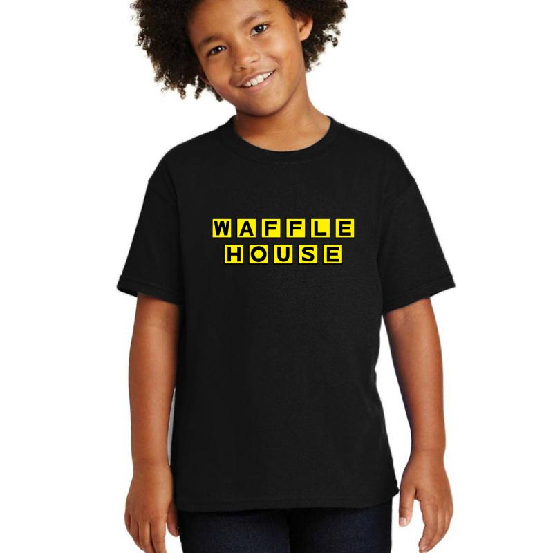 Waffle House Youth T-Shirt Boy Black