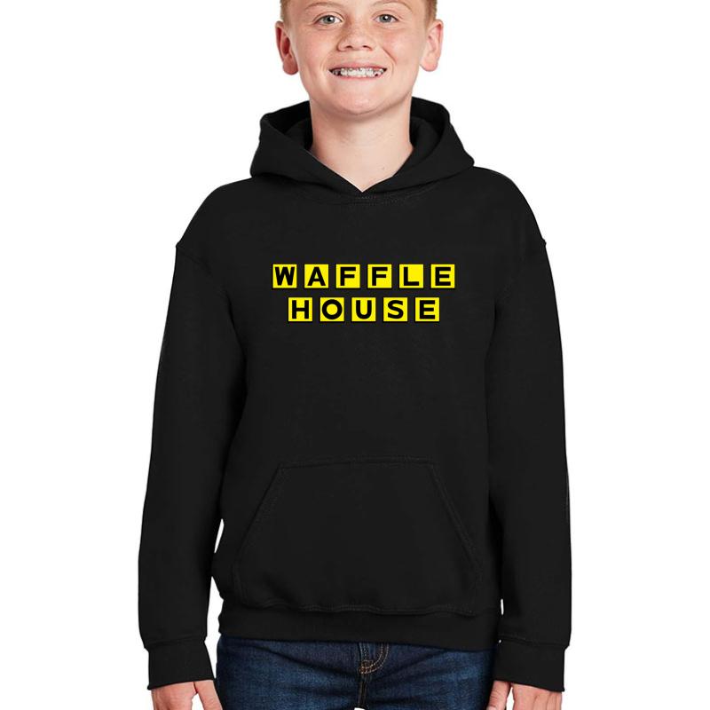 Waffle House Youth Hooded Sweatshirt Boy Black