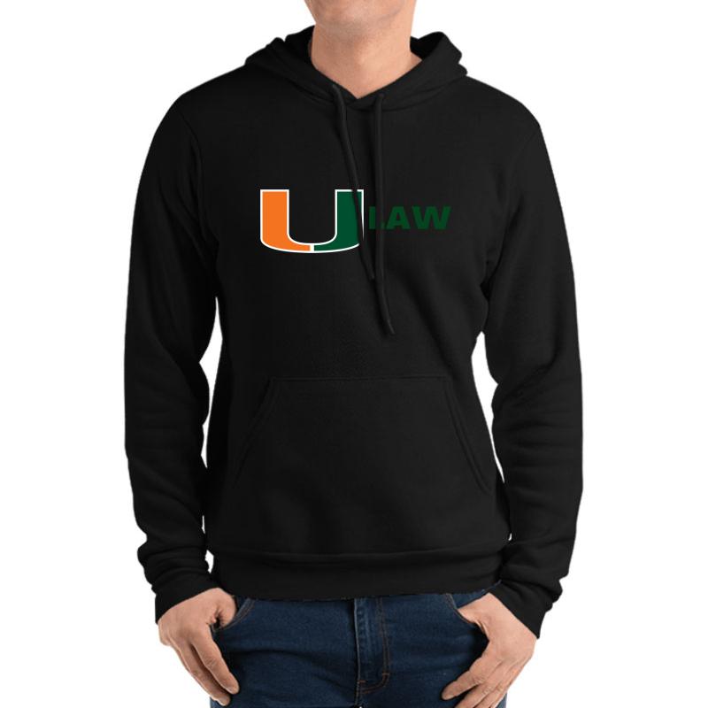 University Of Miami Law Unisex Hooded Sweatshirt Men Black