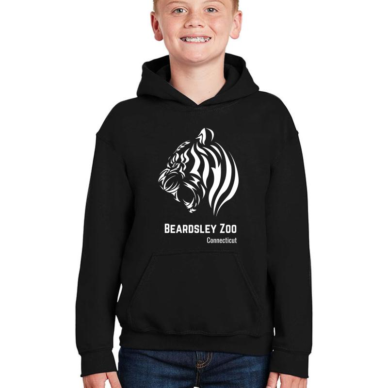 Tiger - Connecticut's Beardsley Zoo Bridgeport Usa Youth Hooded Sweatshirt Boy Black