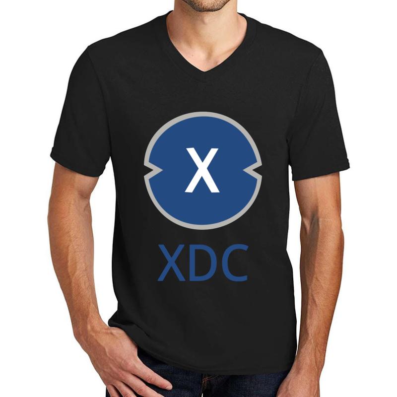 Xinfin Xdc Coin Unisex V-Neck T-Shirt Men Black