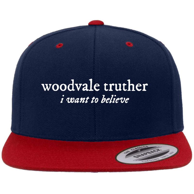 Woodvale Truther White - Taylor Swift Folklore Evermore Trilogy Theory Album Premium Flat Bill Snapback Cap  Navy