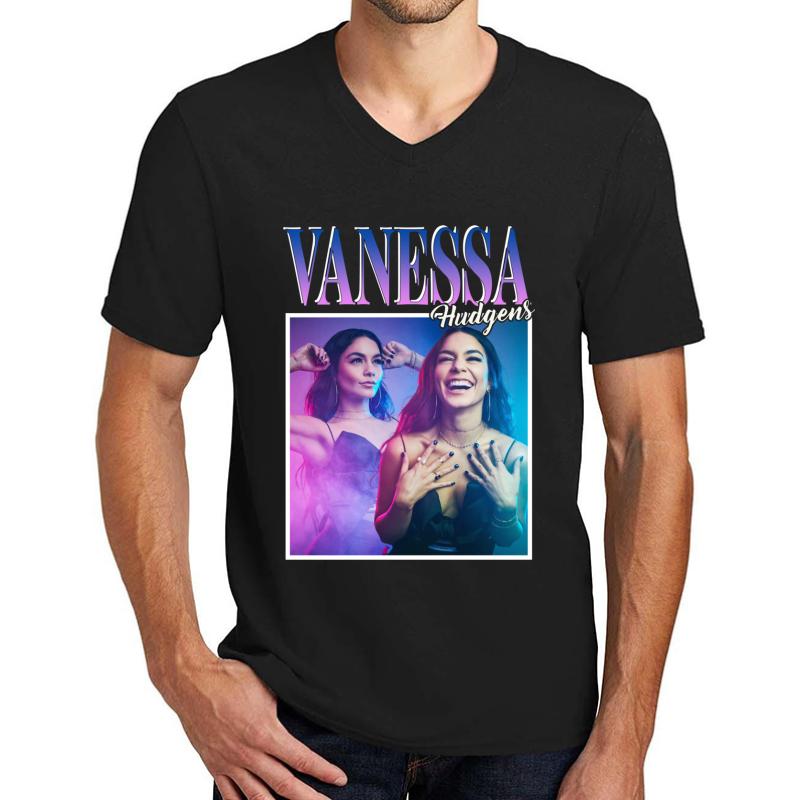 Vanessa Hudgens Unisex V-Neck T-Shirt Men Black