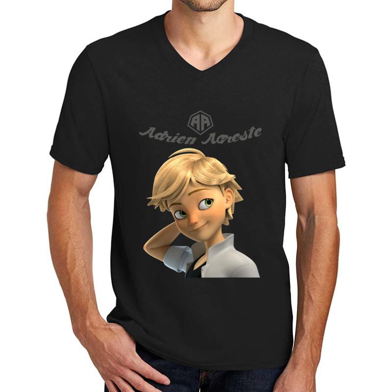 Adrien Agreste Unisex V-Neck T-Shirt Men Black