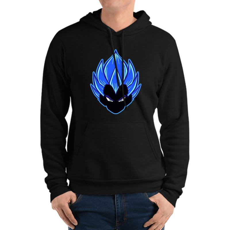 Vegeta Blue Unisex Hooded Sweatshirt Men Black