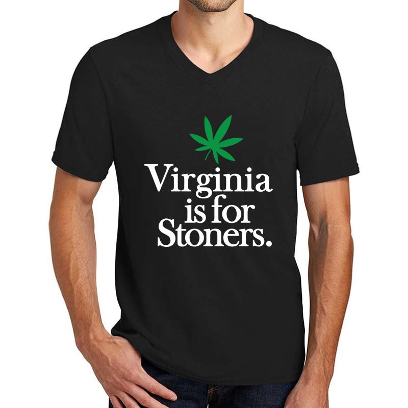 Virginia Is For Stoners Unisex V-Neck T-Shirt Men Black