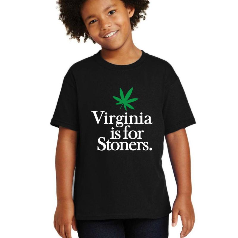 Virginia Is For Stoners Youth T-Shirt Boy Black