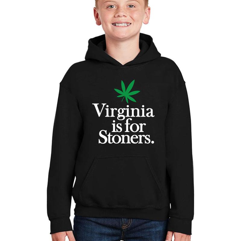 Virginia Is For Stoners Youth Hooded Sweatshirt Boy Black