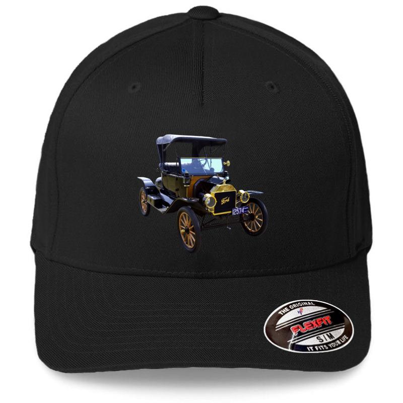 1914 Model T Ford Antique Car Flexfit Baseball Cap  Black