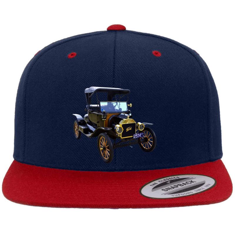 1914 Model T Ford Antique Car Premium Flat Bill Snapback Cap  Navy