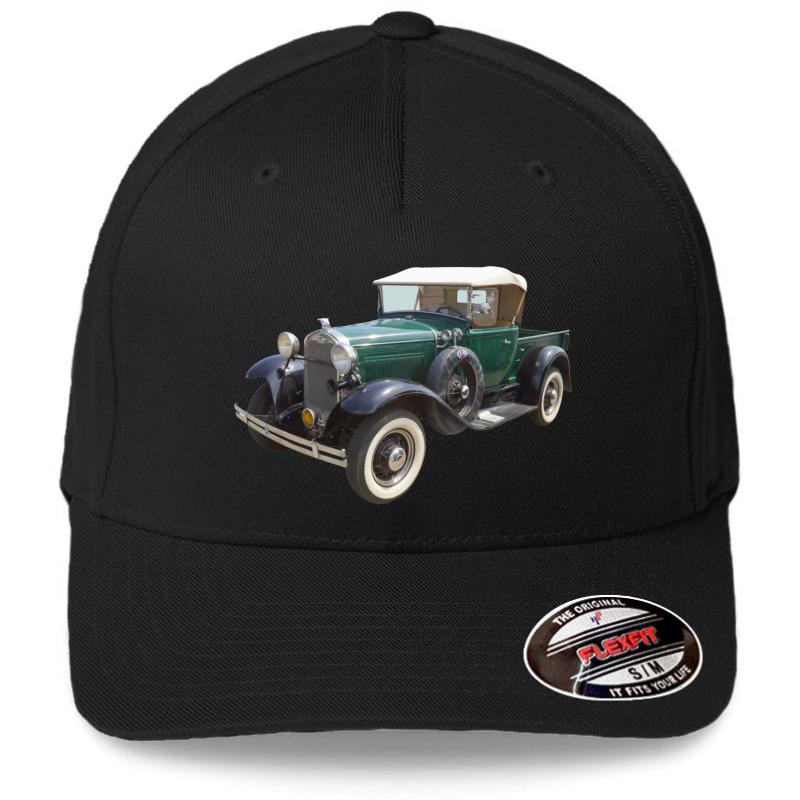 1930 Ford Model A Antique Pickup Truck Flexfit Baseball Cap  Black