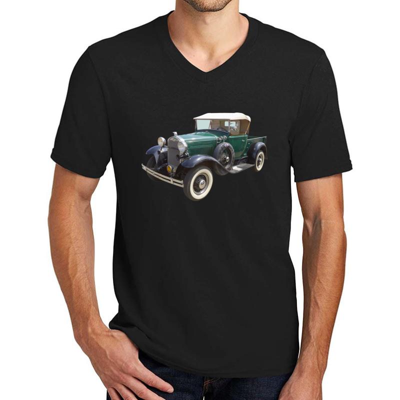 1930 Ford Model A Antique Pickup Truck Unisex V-Neck T-Shirt Men Black