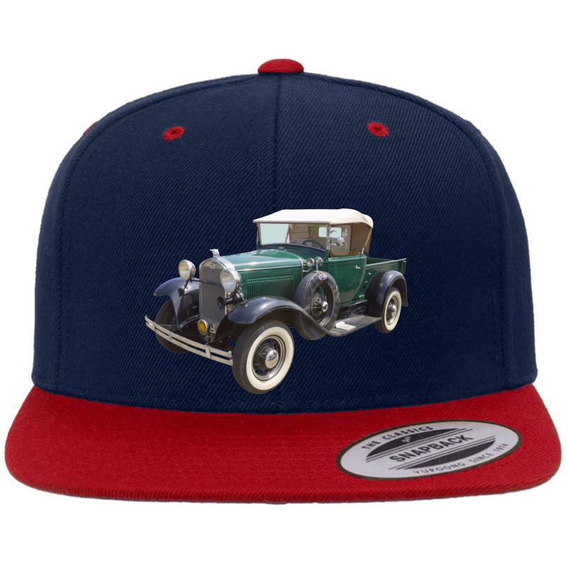 1930 Ford Model A Antique Pickup Truck Premium Flat Bill Snapback Cap  Navy