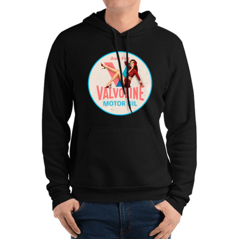 Valvoline Pin Up Vintage Sign Unisex Hooded Sweatshirt Men Black