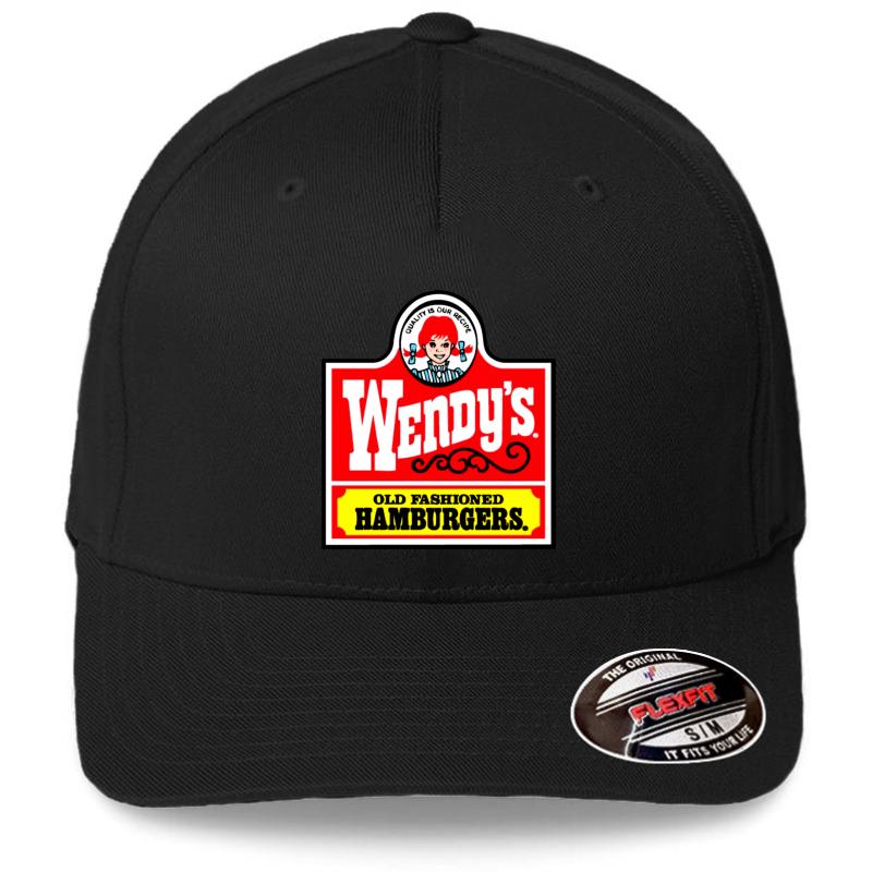 Wendy's Hamburgers Flexfit Baseball Cap  Black