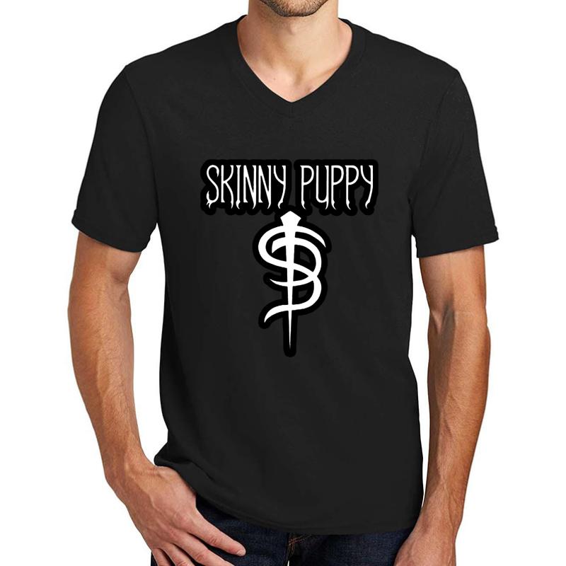 Top Of Art Skinny Puppy Unisex V-Neck T-Shirt Men Black