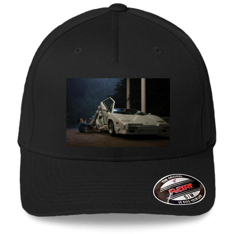 Wolf Of Wall Street White Lambo Flexfit Baseball Cap  Black