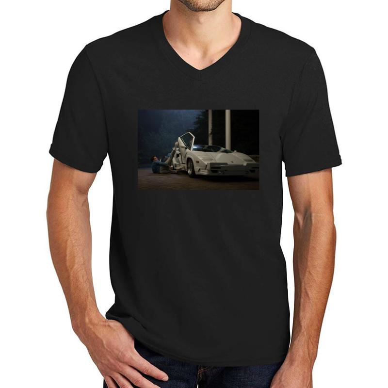 Wolf Of Wall Street White Lambo Unisex V-Neck T-Shirt Men Black