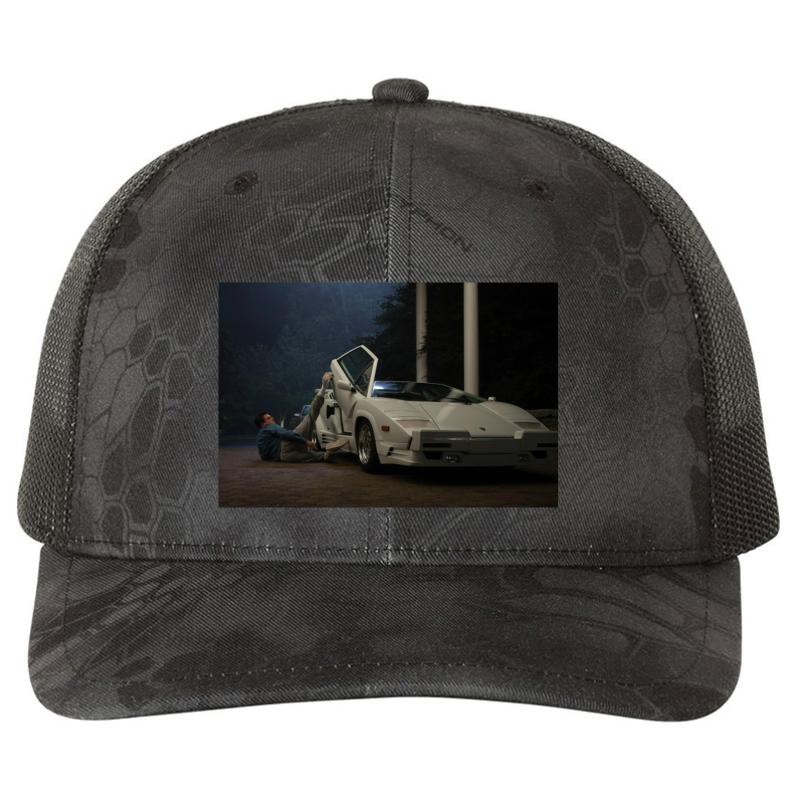 Wolf Of Wall Street White Lambo Richardson Premium Trucker Snapback Cap  Kryptek Typhon Black