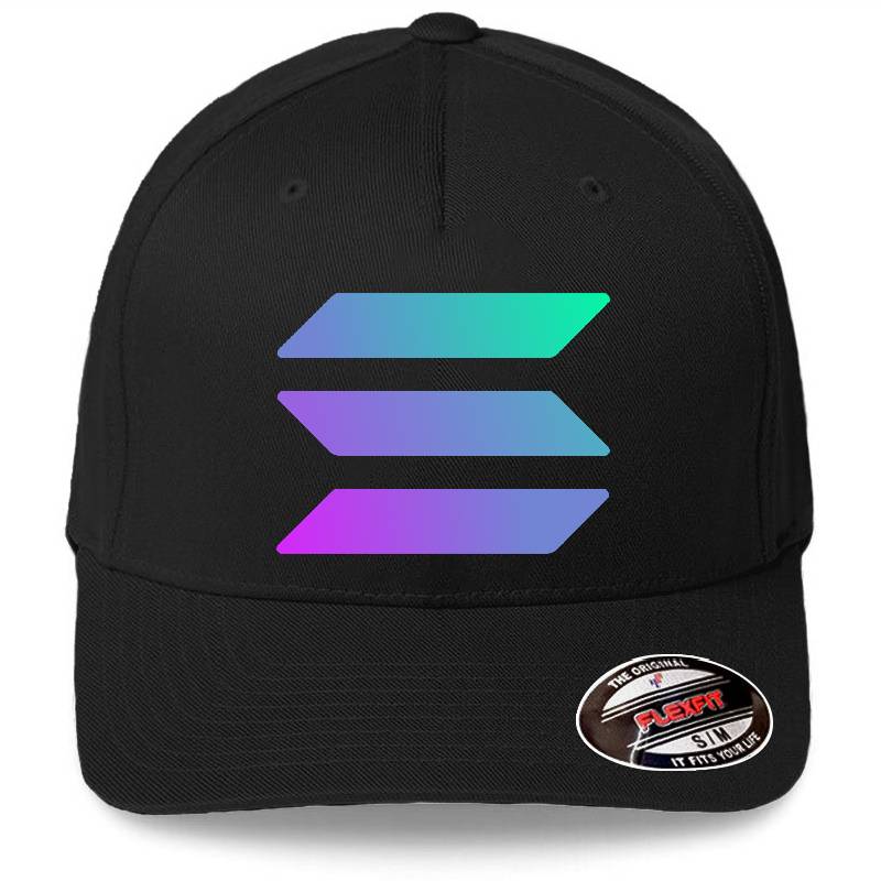 Solana Coin Logo Crypto Based Design Premium Flat Bill Snapback Caps