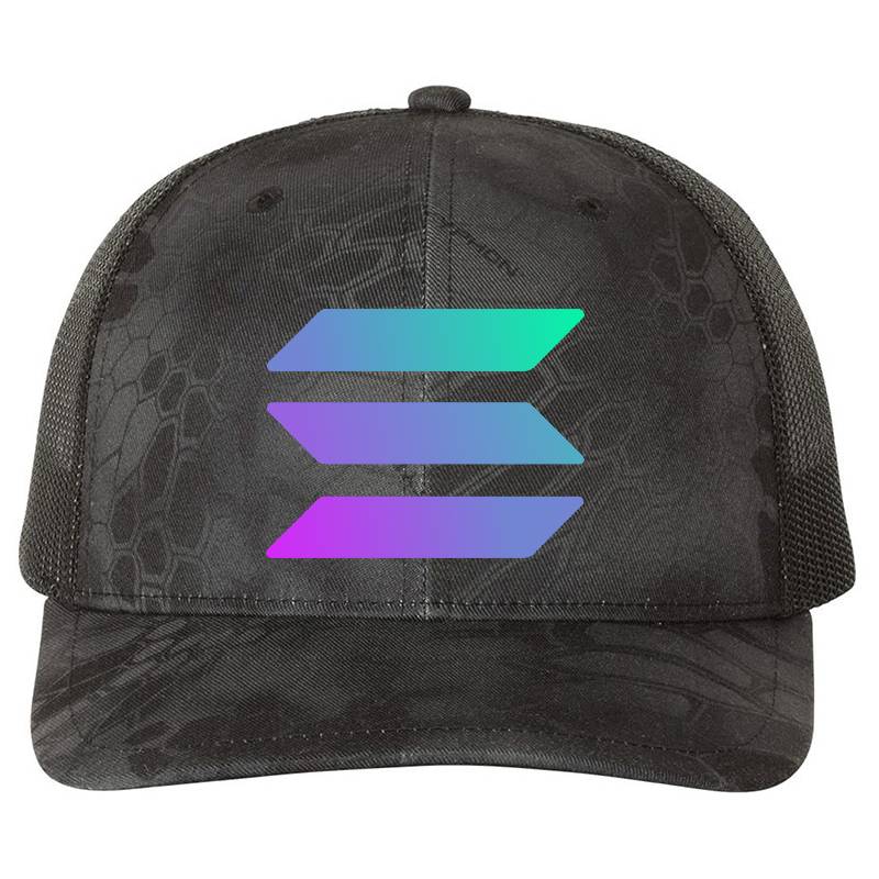Solana Coin Logo Crypto Based Design Premium Flat Bill Snapback Caps