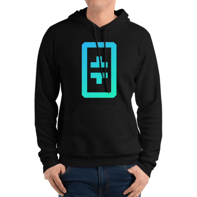 Theta Crypto Classic Logo Unisex Hooded Sweatshirt Men Black