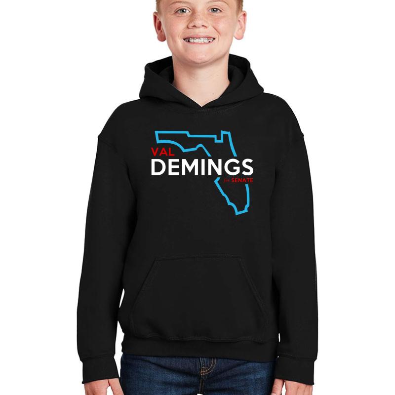 Val Demings For Senate 2022 Election Youth Hooded Sweatshirt Boy Black