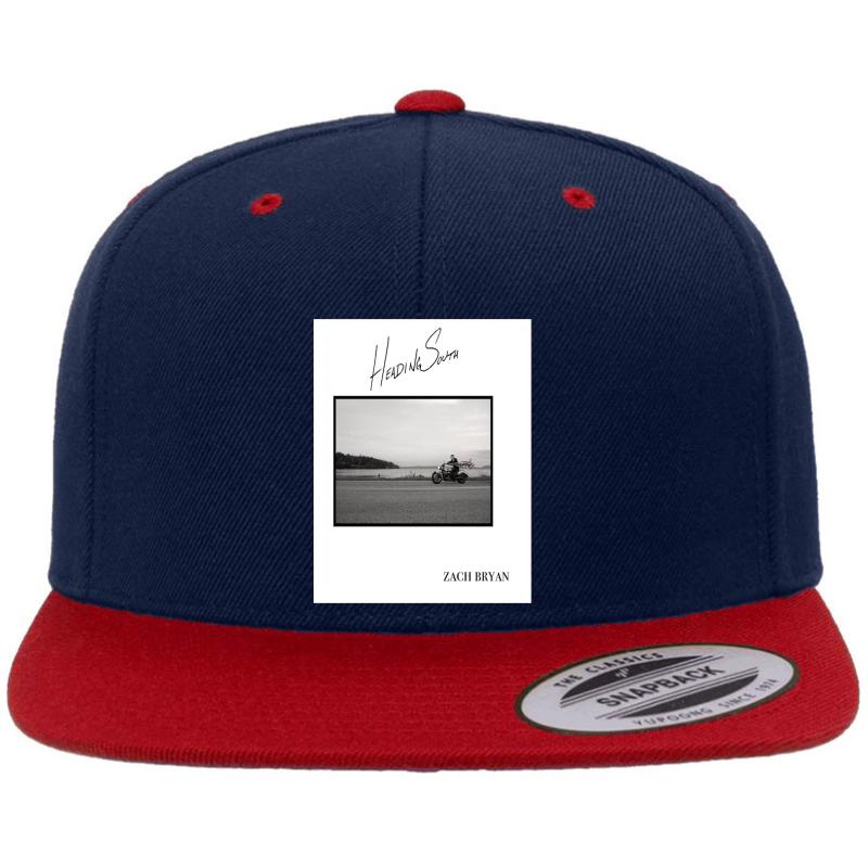 Zach Bryan Singer Premium Flat Bill Snapback Cap  Navy