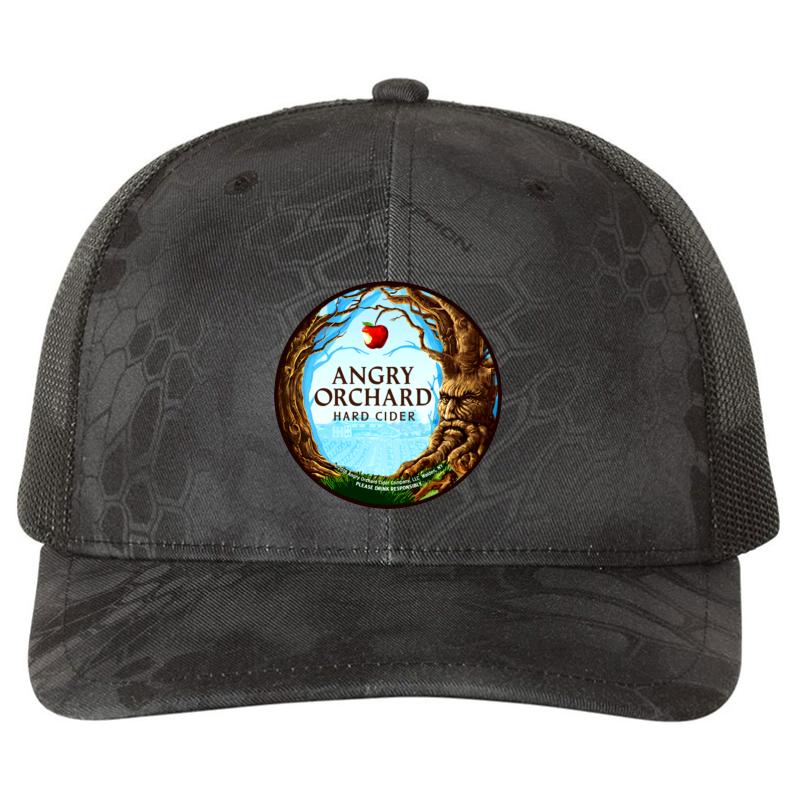 Angry Orchard Beer Richardson Premium Trucker Snapback Cap  Kryptek Typhon Black