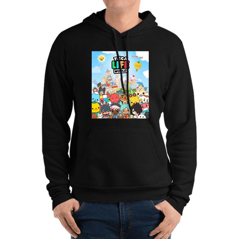 Toca Life World Unisex Hooded Sweatshirt Men Black