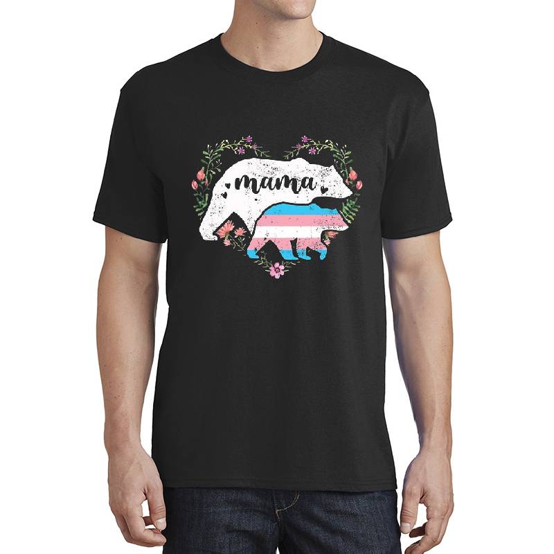LGBTQ Mama Bear Transgender Pride Flag Gay Equal, Mother Mom Youth T-Shirts