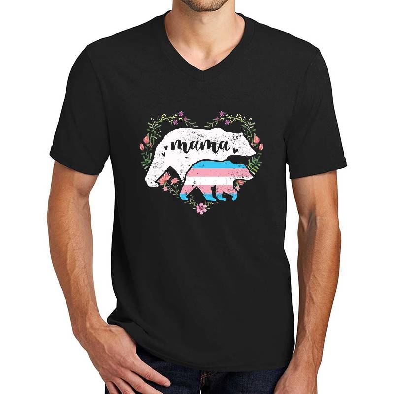 LGBTQ Mama Bear Transgender Pride Flag Gay Equal, Mother Mom Youth T-Shirts